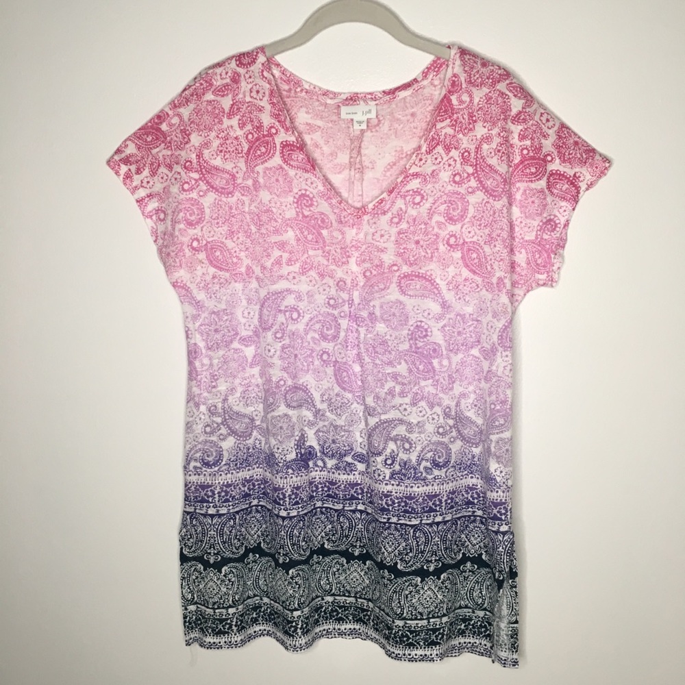 J.Jill Linen Cap Sleeve Top